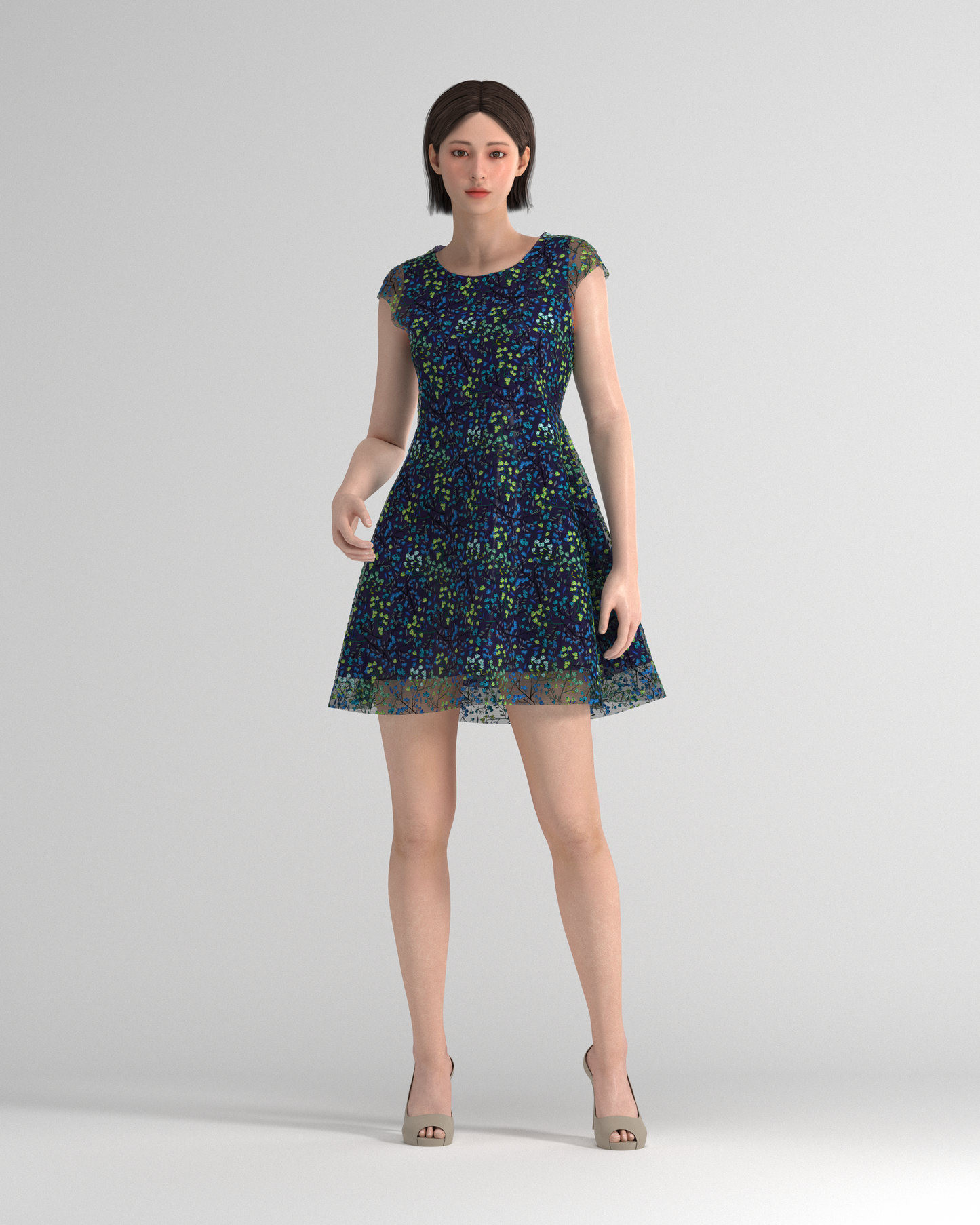 Autumn Forest Lace Dress